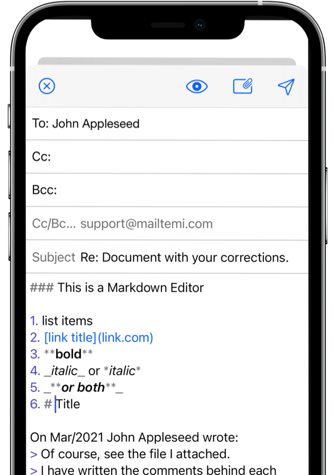 Markdown eMail Editor